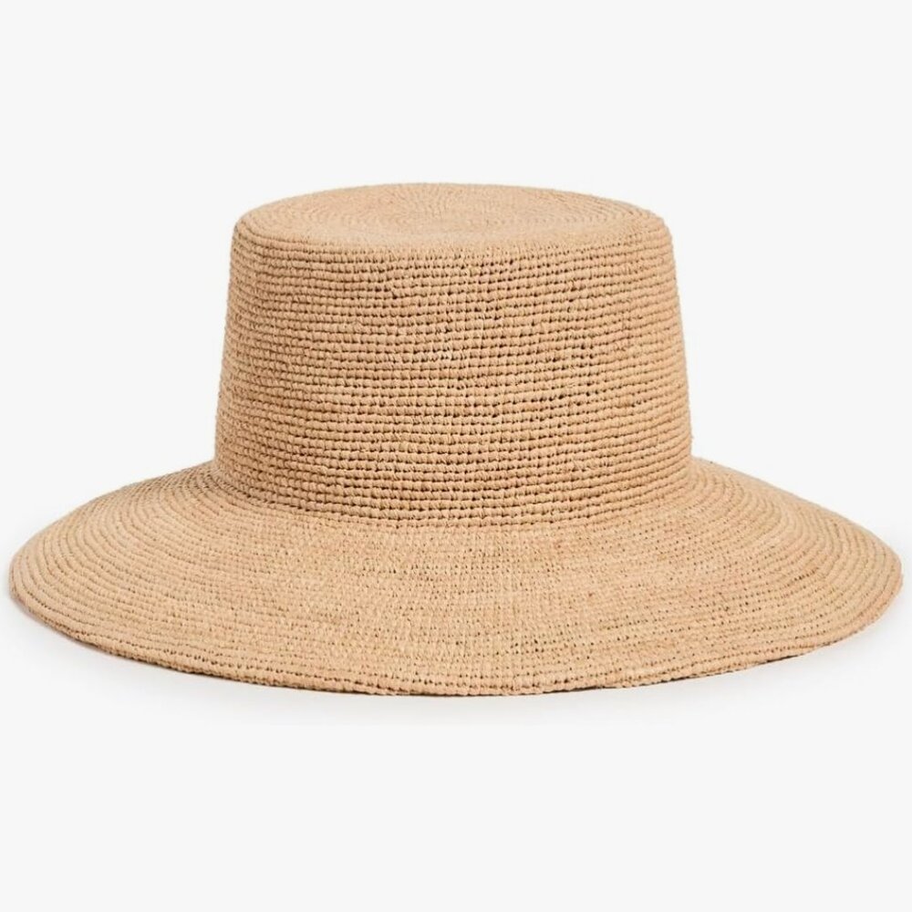 Lack of Color Wide-Brimmed Raffia Straw Bucket Hat